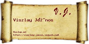 Viszlay János névjegykártya